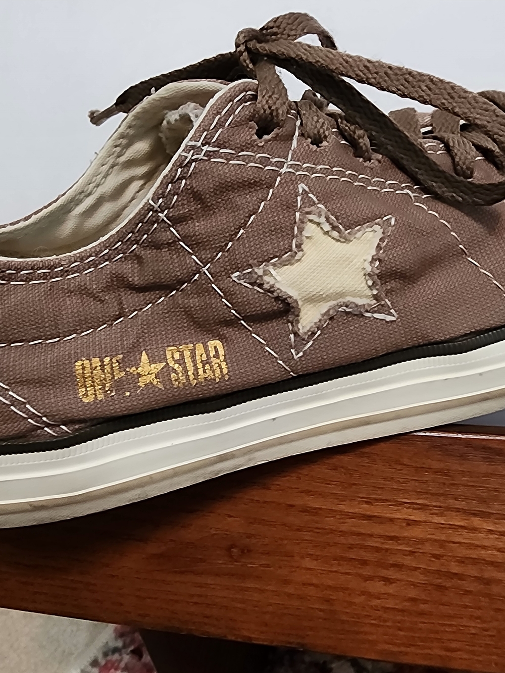 Converse Mens Brown Canvas One Star Sneaker with Cream Star